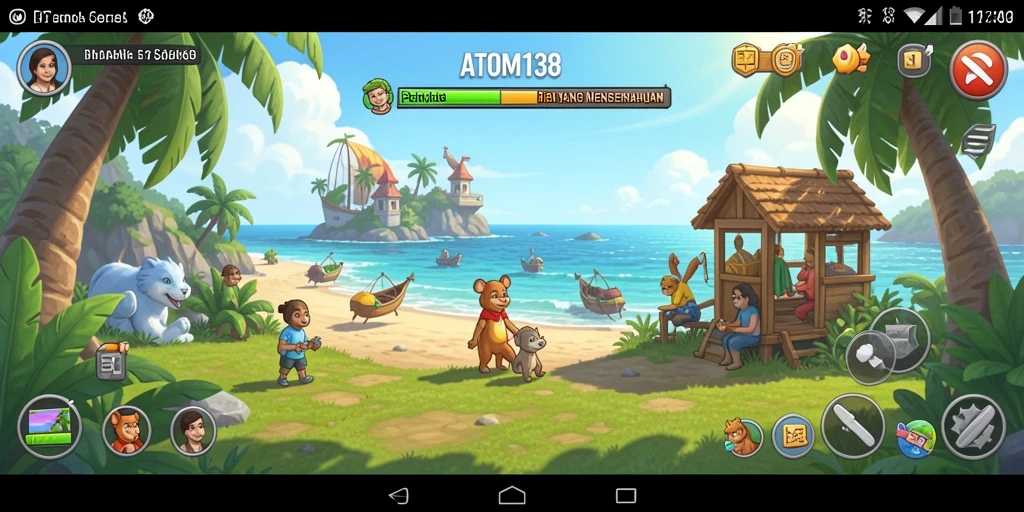 Tangkapan layar ATOM138 menampilkan momen gameplay yang dinamis dan penuh warna.