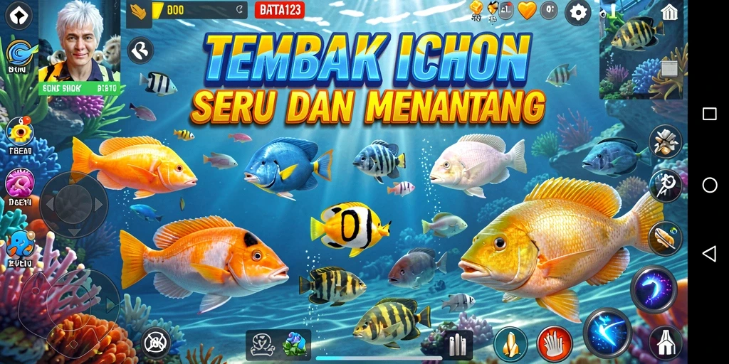 Tampilan gameplay BATA123 dengan aksi tembak ikan yang seru.