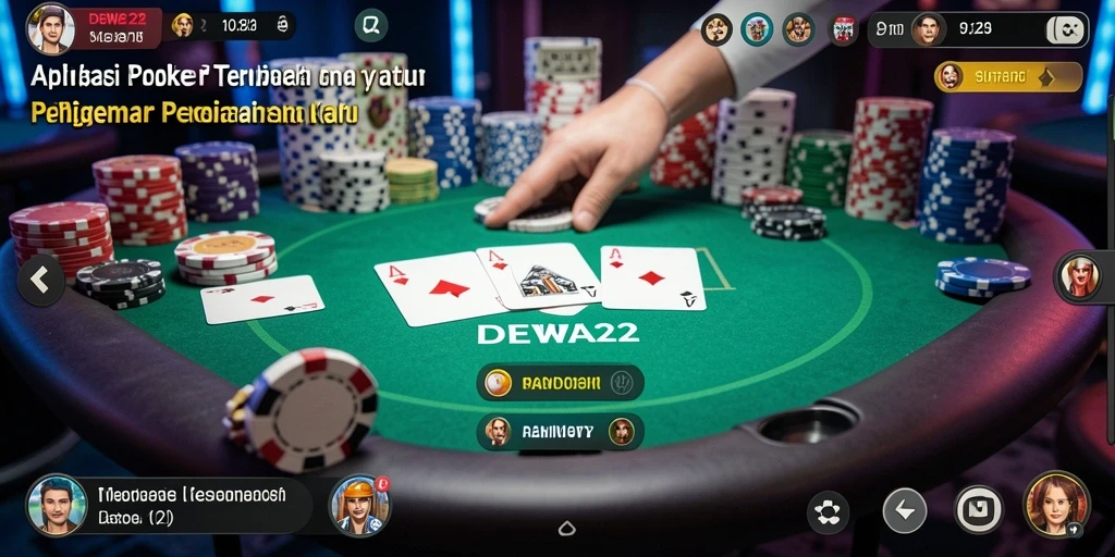 Screenshot gameplay DEWA22 menampilkan aksi seru dalam permainan poker.