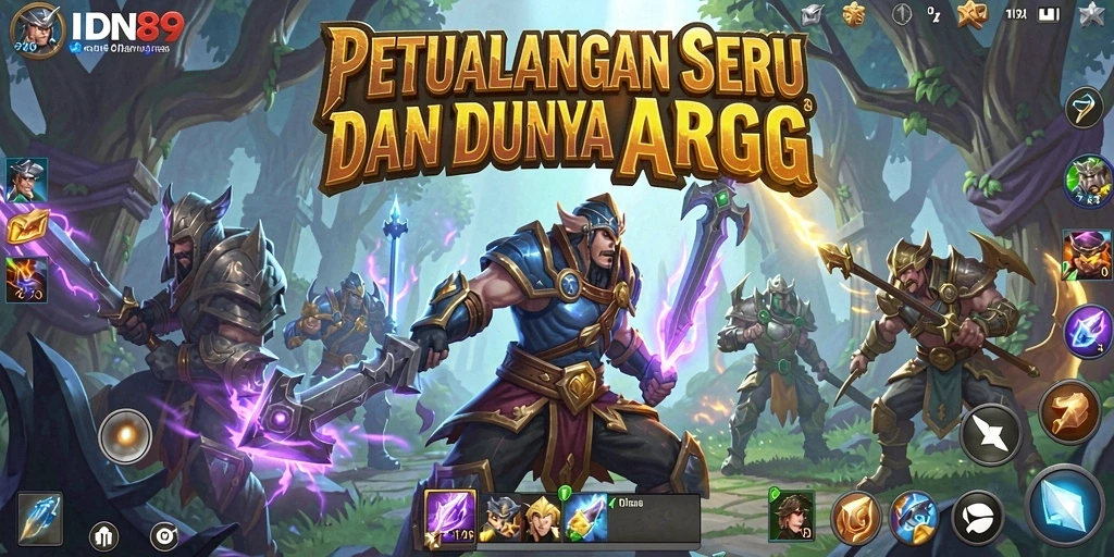 Screenshot gameplay ARPG IDN89 menampilkan aksi seru di medan perang.