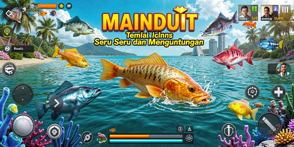 Menampilkan aksi seru menembak ikan di MAINDUIT.