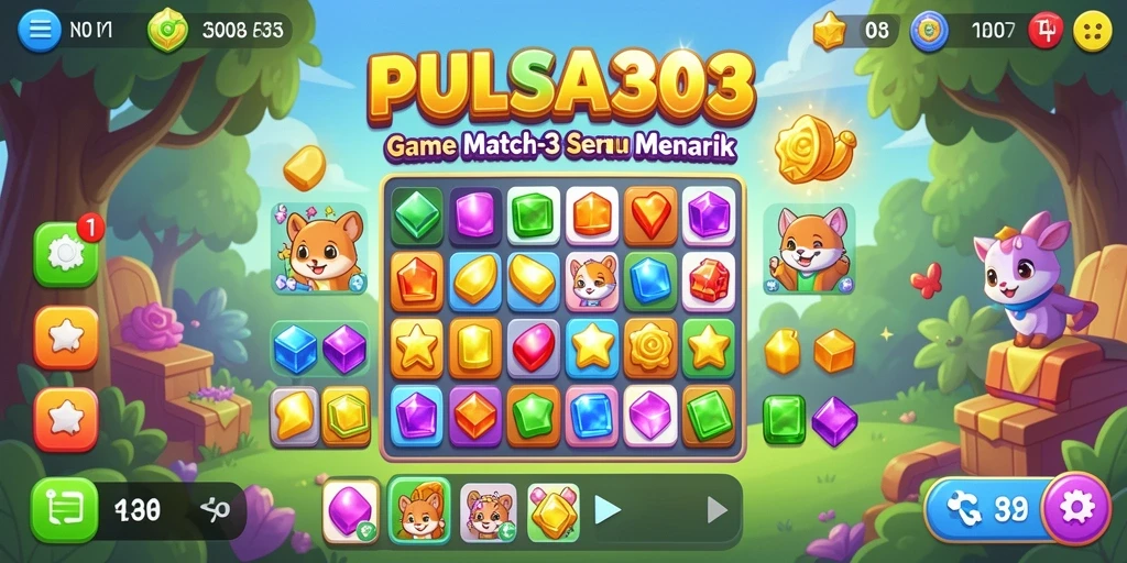 Tampilan gameplay seru dari PULSA303 yang menantang pemain mencocokkan elemen.