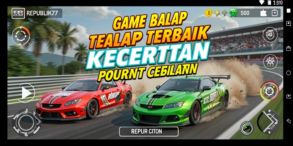 Tampilan gameplay seru dalam balapan cepat REPUBLIK77.